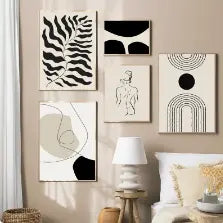 Abstract Monotone Wall Art Try A Prompt