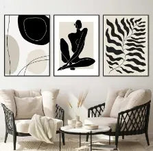 Abstract Monotone Wall Art Try A Prompt