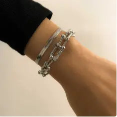 Charming Chain Link and Flat Lay Doublet Bracelet Try A Prompt