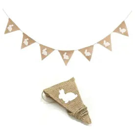 Easter Burlap Garland with Bunny Rabbit Motif Try A Prompt