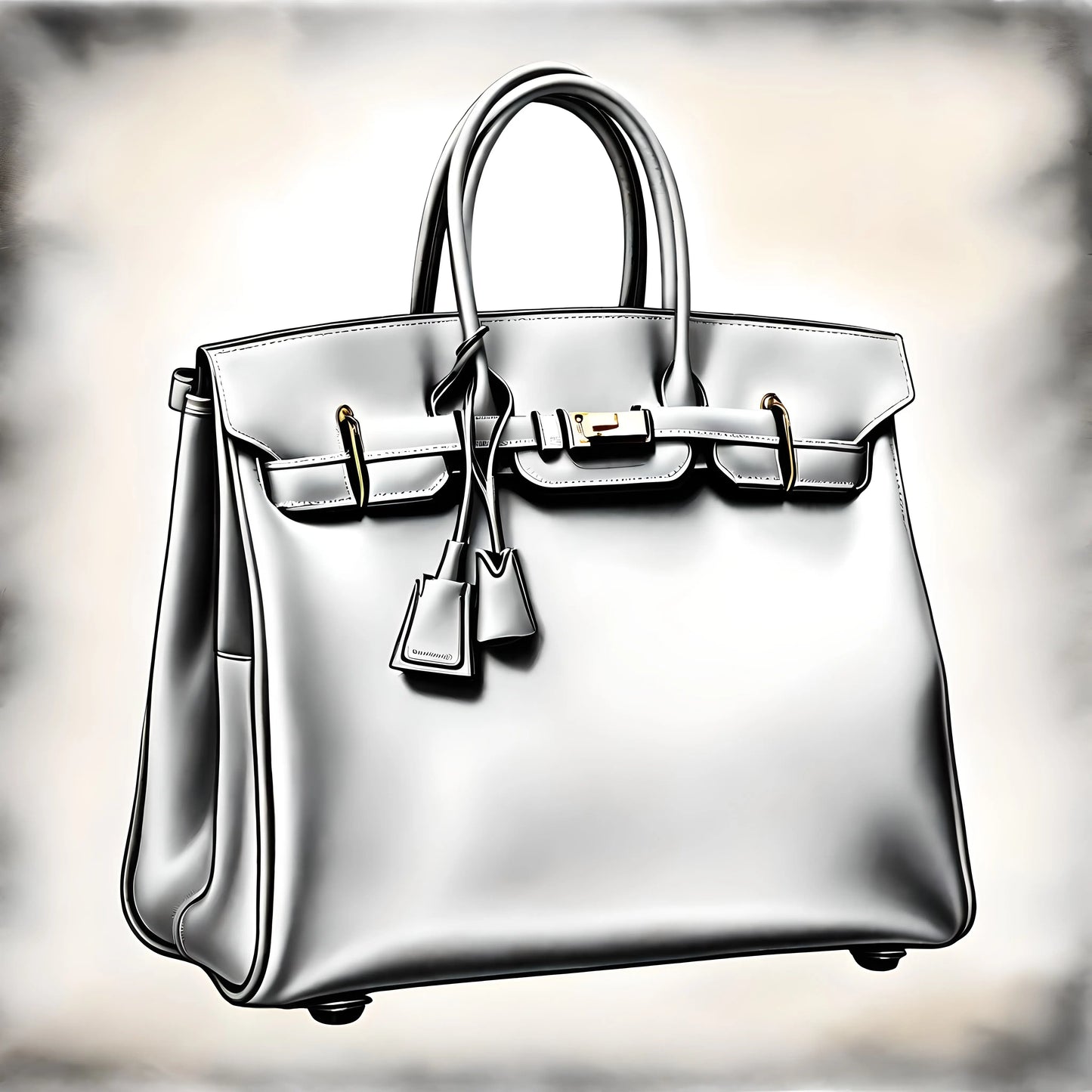 Exquisite Drawing of Hermes Birkin Tote TRY A PROMPT