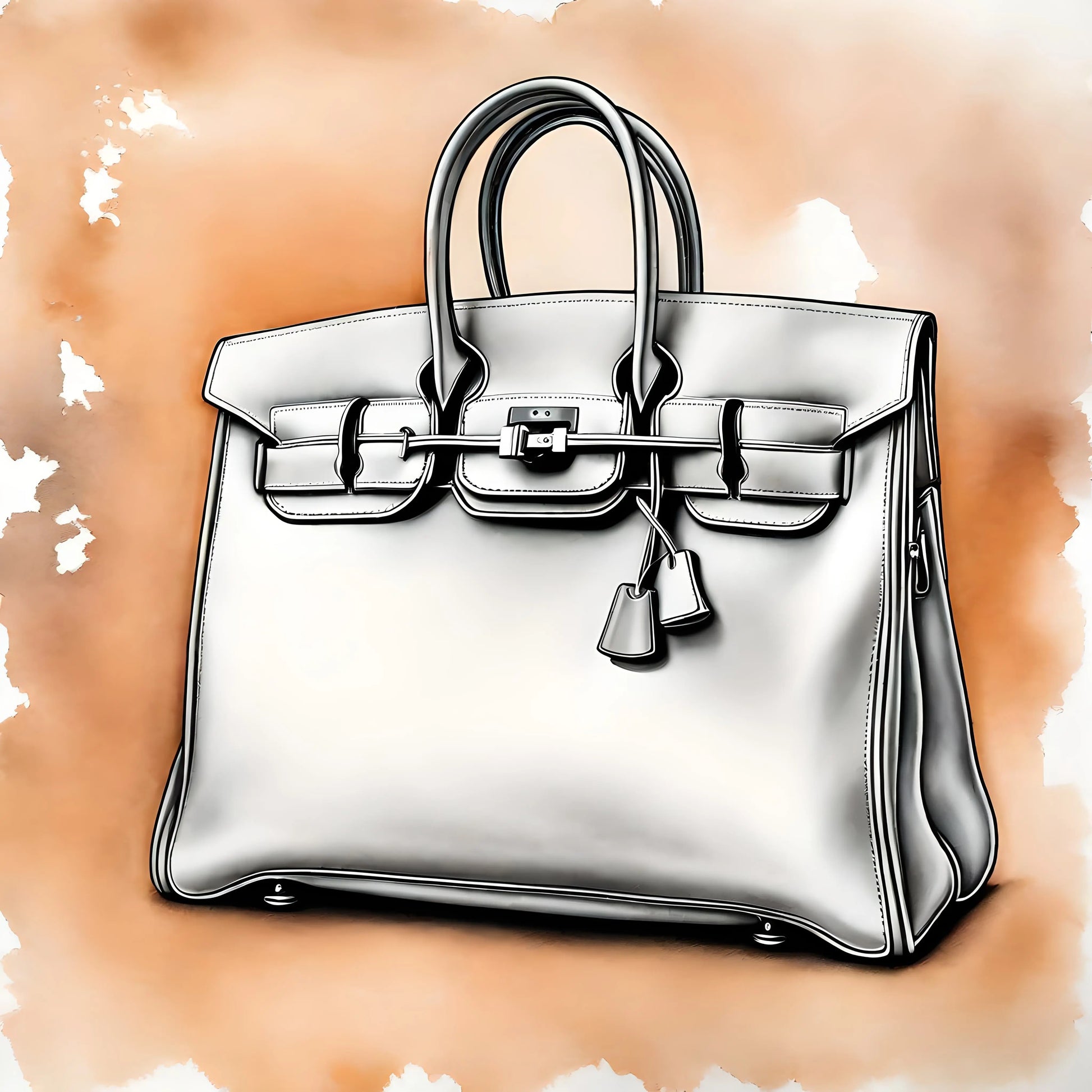 Exquisite Drawing of Hermes Birkin Tote TRY A PROMPT
