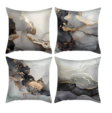 Gold Veined Marble Decorative Pillow Case Try A Prompt