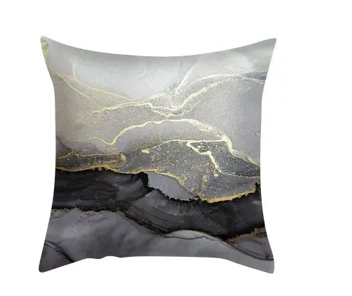 Gold Veined Marble Decorative Pillow Case Try A Prompt