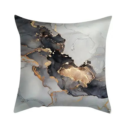 Gold Veined Marble Decorative Pillow Case Try A Prompt