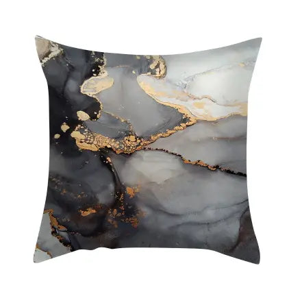 Gold Veined Marble Decorative Pillow Case Try A Prompt