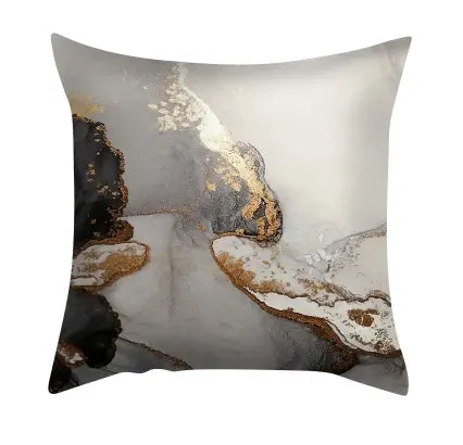 Gold Veined Marble Decorative Pillow Case Try A Prompt