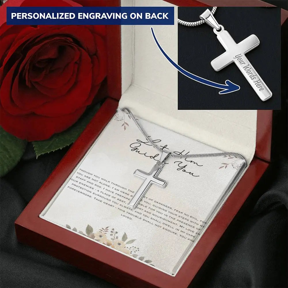 Let Him Guide You Personalized Cross Necklace ShineOn Fulfillment