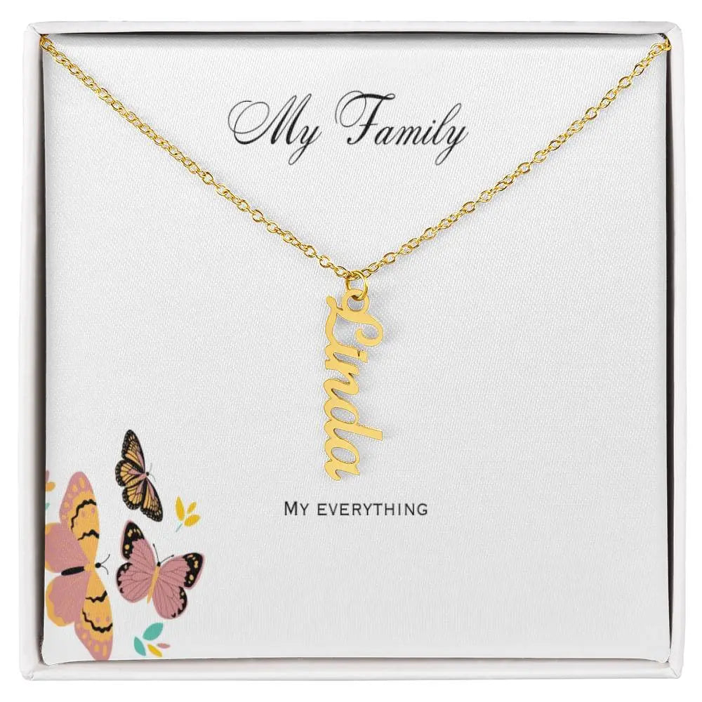 My Family Personalized Vertical Name Necklace ShineOn Fulfillment