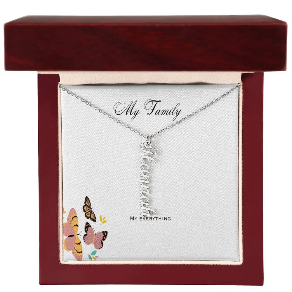 My Family Personalized Vertical Name Necklace ShineOn Fulfillment