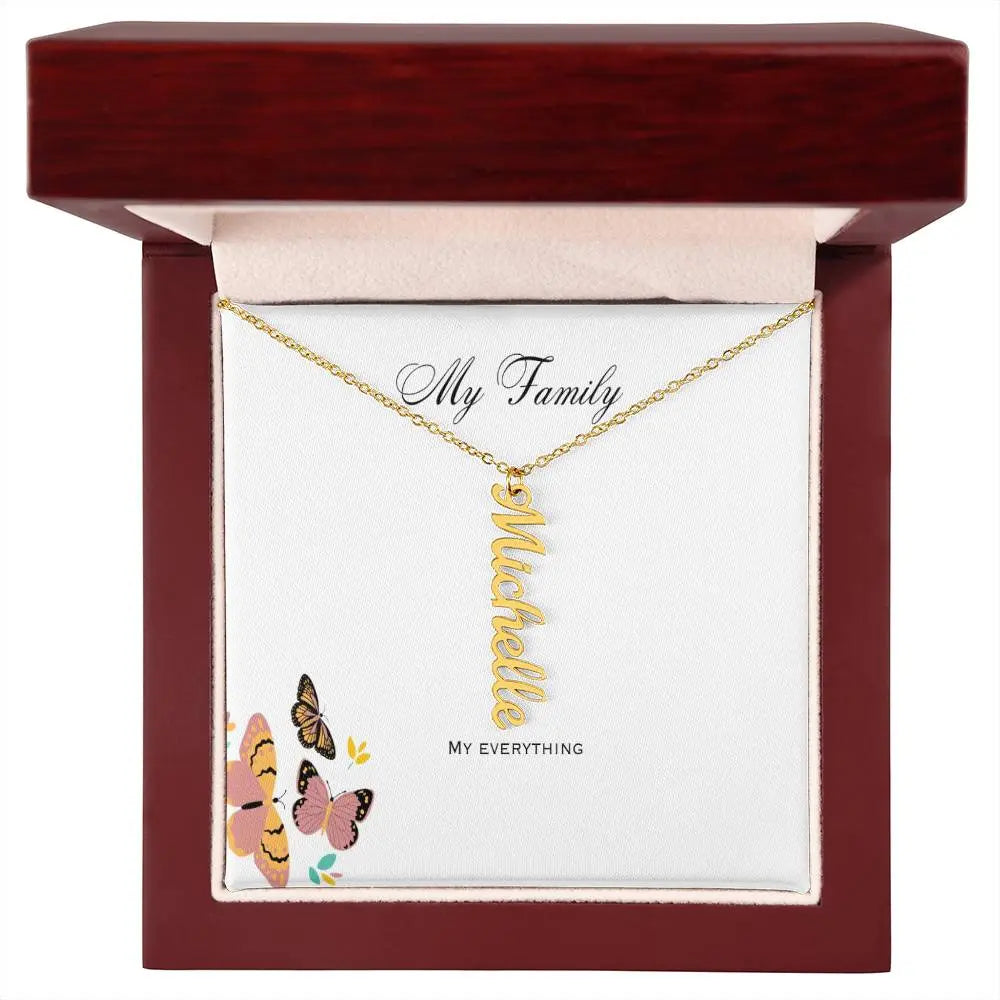 My Family Personalized Vertical Name Necklace ShineOn Fulfillment