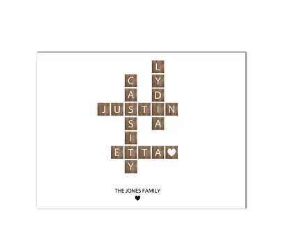 Personalized Family in Scrabble Wall Art Try A Prompt