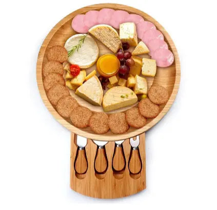 Portable Cheese and Charcuterie Board with Utensils Try A Prompt