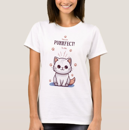 Women's You are Purrfect To Me  Tee - Try A Prompt