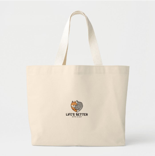 Life's Better With A Cat Jumbo Tote Bag - Try A Prompt