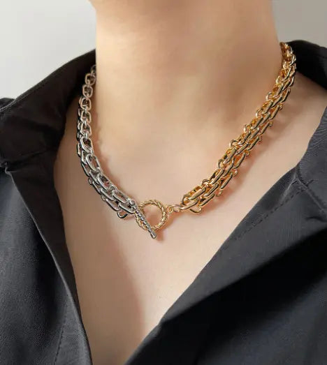 Tantalizing Two-Tone Chain-Link Necklace Try A Prompt