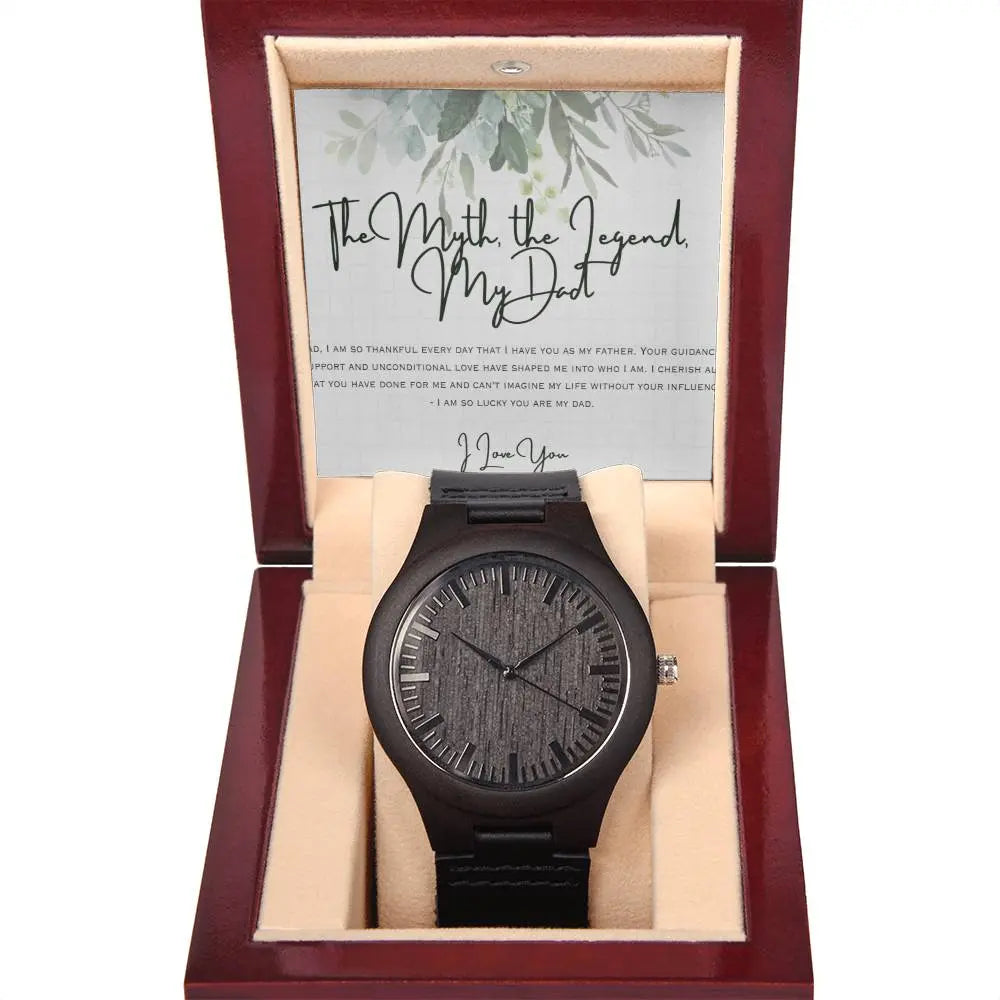 The Myth, The Legend, My Dad Wooden Watch ShineOn Fulfillment