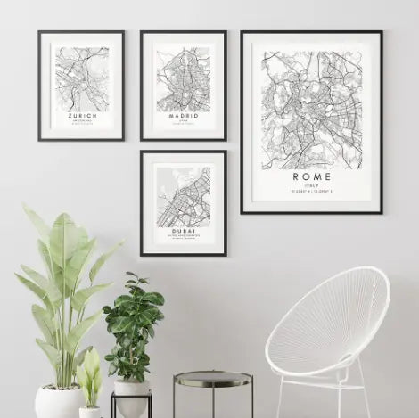 Town and City Cartography in Print Wall Art Try A Prompt