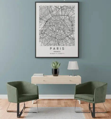 Town and City Cartography in Print Wall Art Try A Prompt