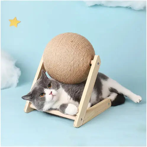 Twine Covered Ball Spinner - Cat Toy Try A Prompt