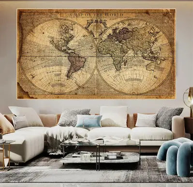 Vintage World Map Poster Try A Prompt