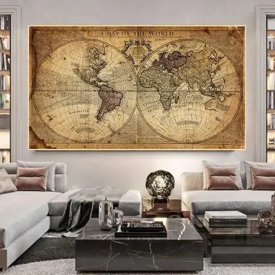 Vintage World Map Poster Try A Prompt