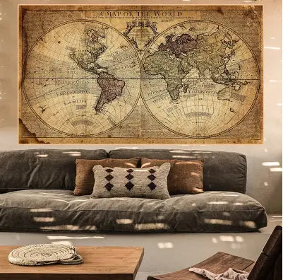 Vintage World Map Poster Try A Prompt