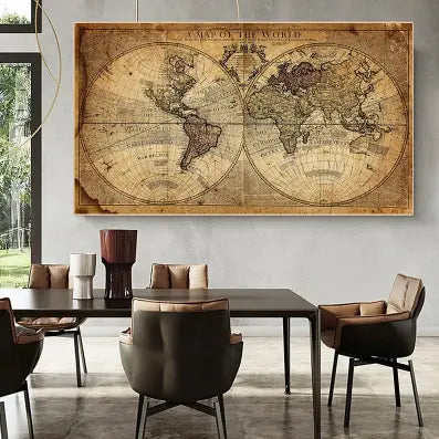 Vintage World Map Poster Try A Prompt