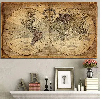 Vintage World Map Poster Try A Prompt