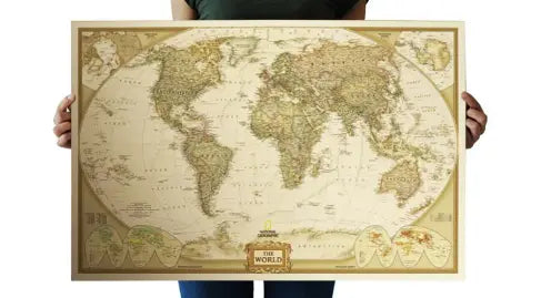 Vintage World Map Poster Try A Prompt